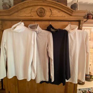 Bundle of 4 colors: J.Jill Luxe Supima Shirttail Turtleneck Tunic, size SMALL